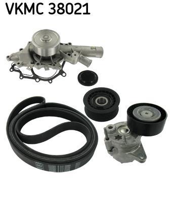 Bomba de agua + kit de correa poli V (Bomba de agua + kit correas de accesorios) SKF ref. VKMC 38021